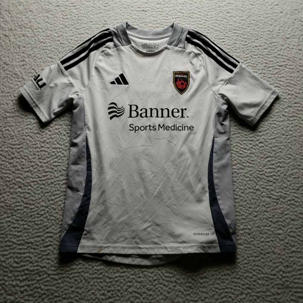 Phoenix Rising FC Jersey Boys Large White Soccer Adidas Aeroready Number 23